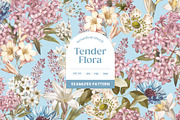 Tender Flora Botanical Pattern, a Pattern Graphic by Yello_illustration (Thumbnail 1 of 14)