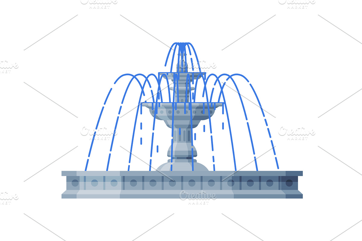 Vintage Fountain, Urban, an Object Illustration by TopVectors