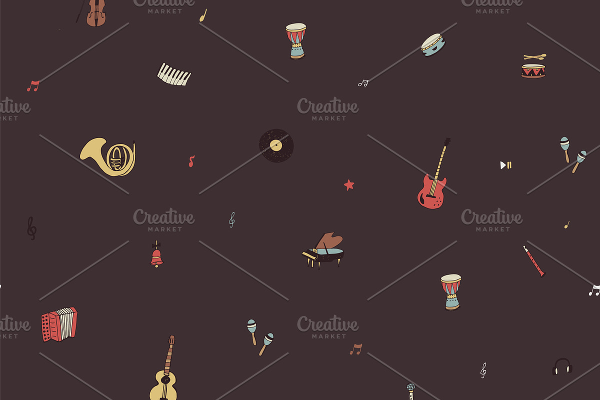 Musical Instruments, a Pattern Graphic by GooseFrol