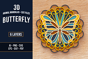 Butterfly 3D Mandala - Cut files, an Object Graphic by Arshad Ali (Thumbnail 1 of 8)