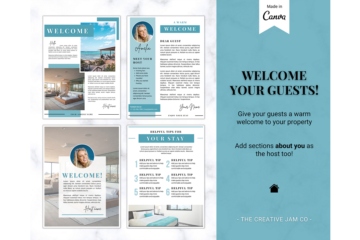 Airbnb Welcome Book Template - Blue, a Poster Template by Templatables (Photo 6 of 11)