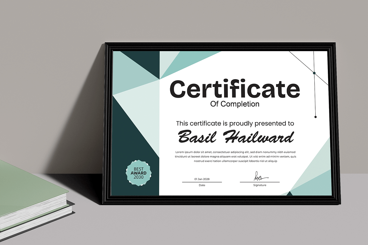 Certificate Design Layout, a Stationery Template by MightyDesign (Photo 1 of 6)