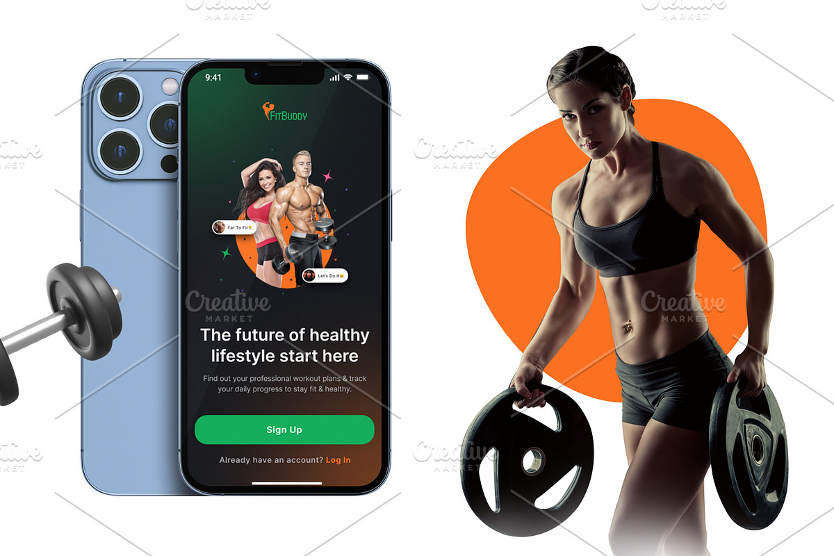 FitBuddy / Gym Logo Template Design, a Branding & Logo Template by DesignBox (Photo 4 of 4)