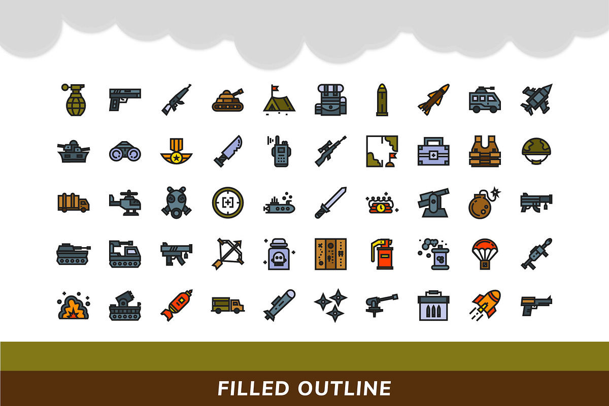 200 Military Icon Pack, a Duotone Icon by Creastale (Photo 5 of 5)