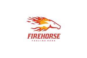 Fire Horse Illustration Vector Logo, a Branding & Logo Template by yopie