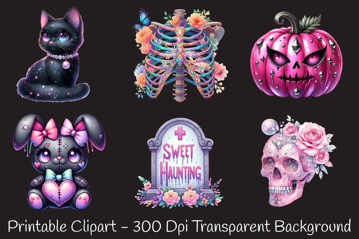 Pastel Gothic Halloween Clipart, an Illustration by RobertsArt (Photo 5 of 7)