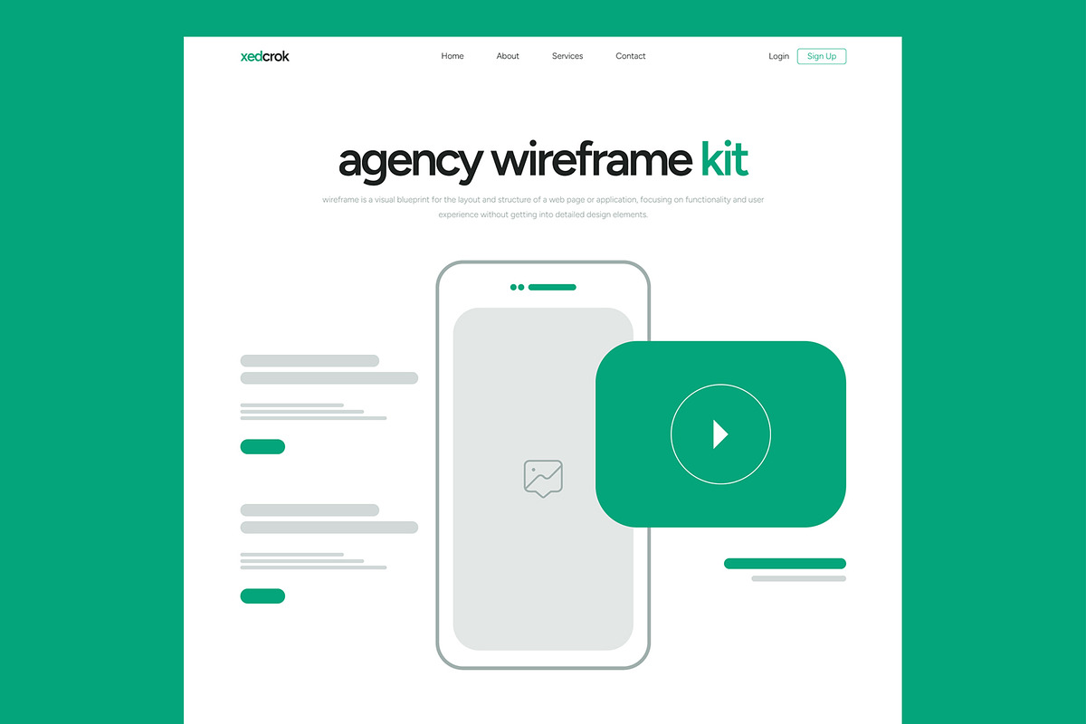 Corporate Wireframe Landing Page UX, an UI Kit Template by CreativeShaper (Photo 2 of 6)