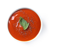 Homemade Tomato Soup in bowl with Basil, a Food & Drink Photo by etorres69