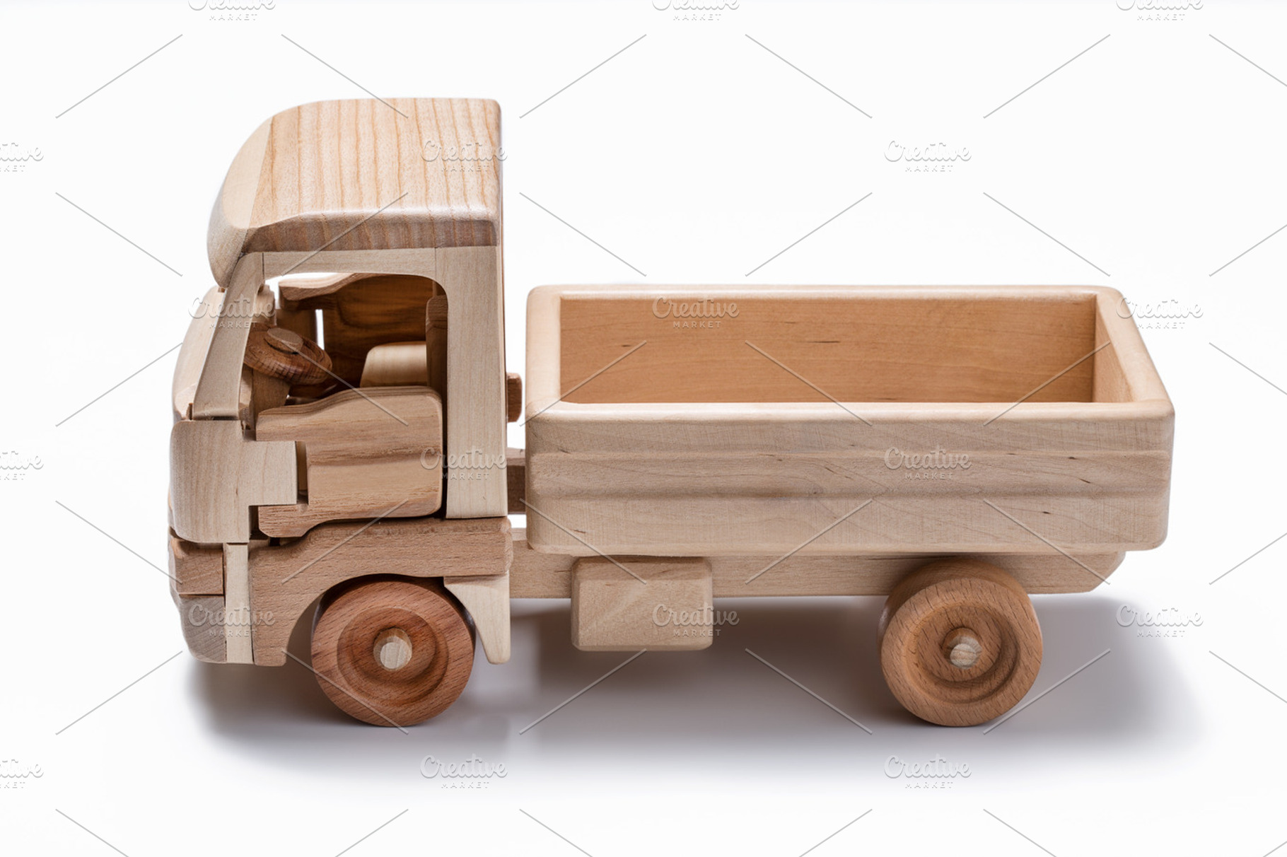 Truck toy made from wood containing car, wooden car, and toy, a Transportation Photo by Dreamer63