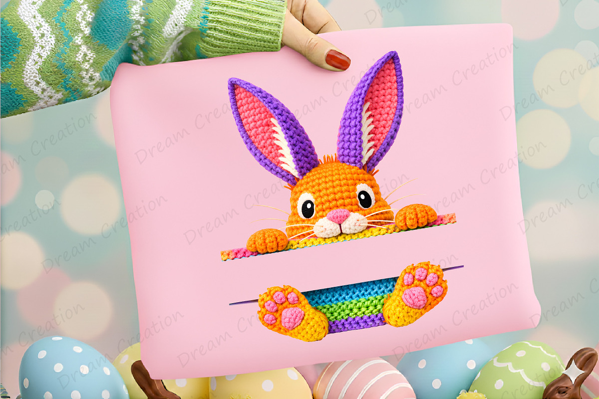 Faux Yarn Bunny Easter Bunny PNG, an Illustration by Dream Creation (Photo 5 of 6)