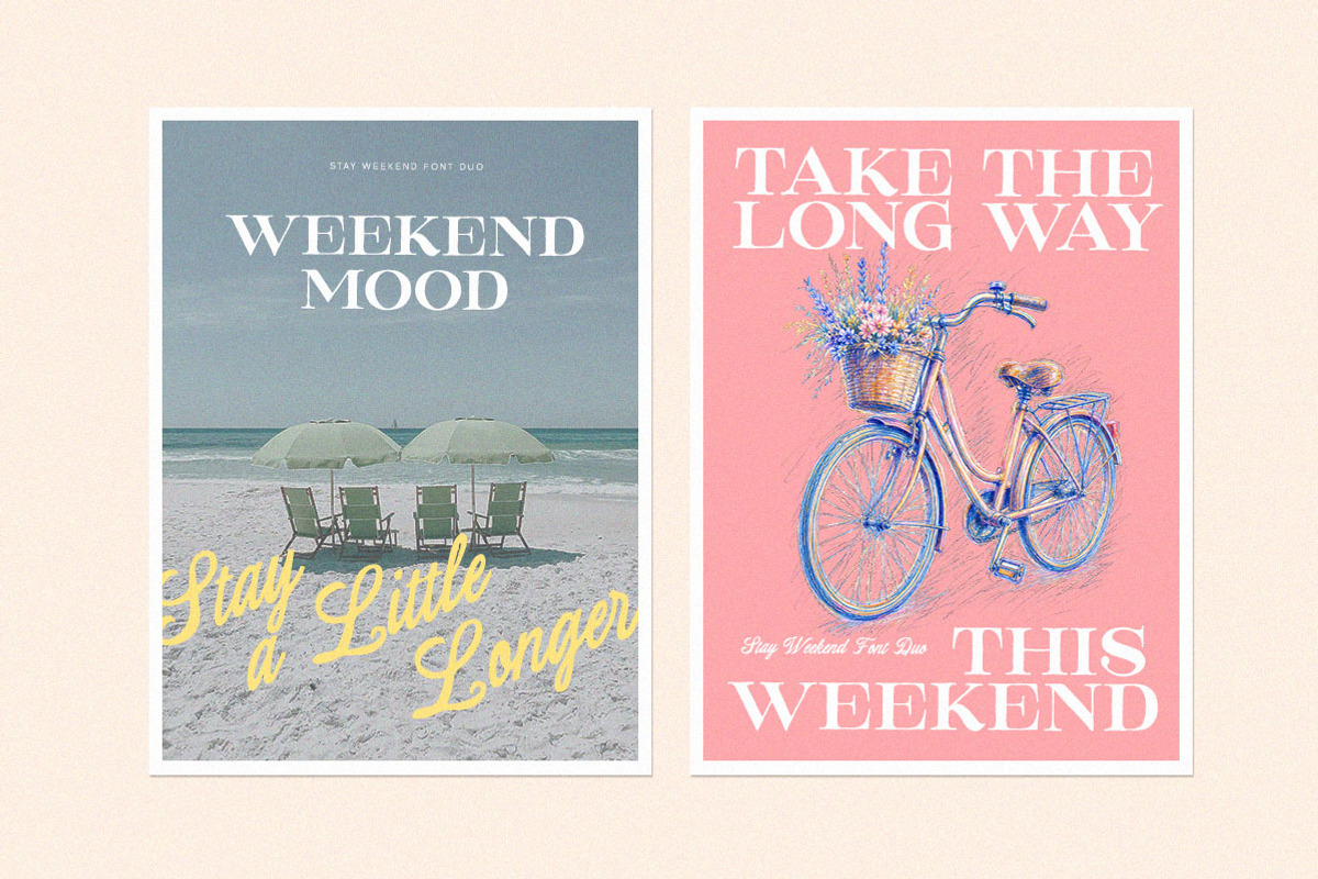 Stay Weekend Nostalgic Font Duo, a Script Font by Letterhend Studio (Photo 7 of 11)