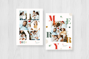 Colourful Typography Christmas Card