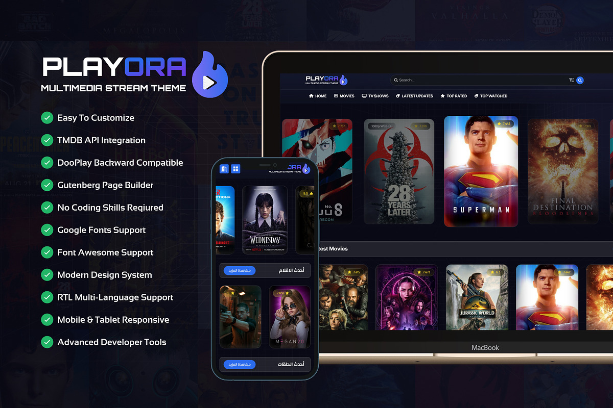 Playora - Movie & TV Streaming Theme