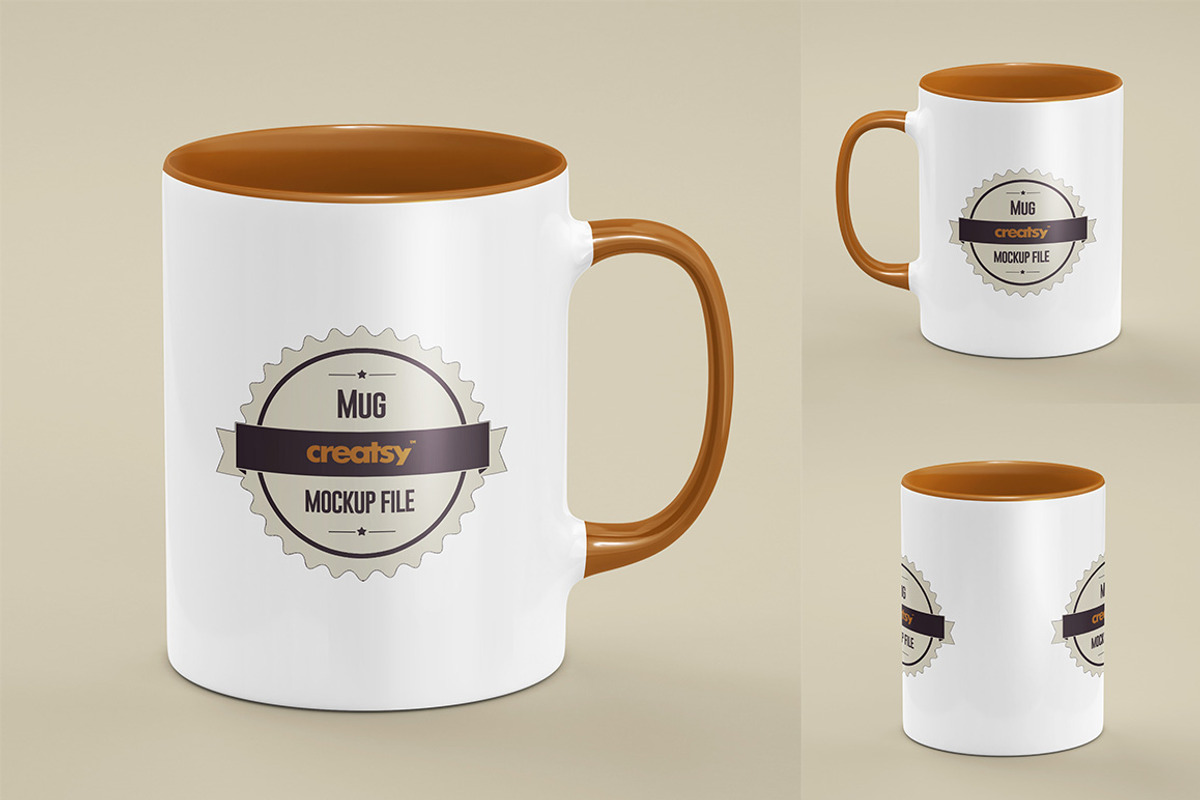 Mug Colored Rim Handle Mockup Set, a Cups & Container Mockup by creatsy2 (Photo 3 of 8)