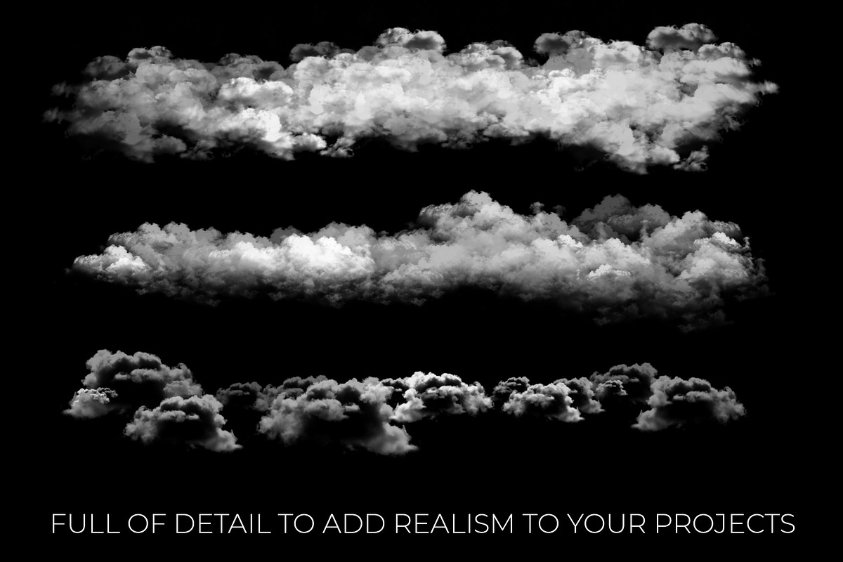 40 Cloud Brushes for Photoshop, a Brush Add-On by Dene Studios (Photo 10 of 13)