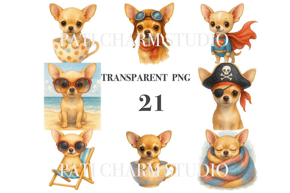 21 Chihuahua Clipart, an Animal Illustration by Pati Charm Studio (Photo 3 of 8)