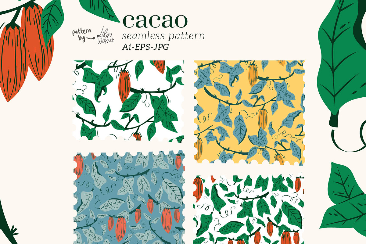 Cacao Seamless Patterns, a Pattern Graphic by lilovwishes (Photo 1 of 5)