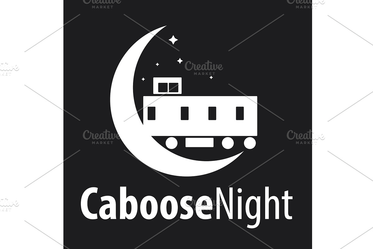 Caboose under moon and stars, an Illustration by LogosDen