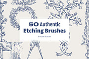 50 Authentic Etching Brushes, a Brush Add-On by The Old Type Foundry (Thumbnail 1 of 5)
