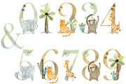 Watercolor safari clipart. Alphabet., an Animal Illustration by TaPilipa (Thumbnail 8 of 13)