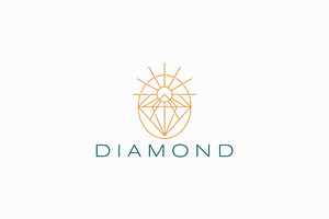 Diamond Logo Sunrise Abstract Symbol, a Branding & Logo Template by Signatoro