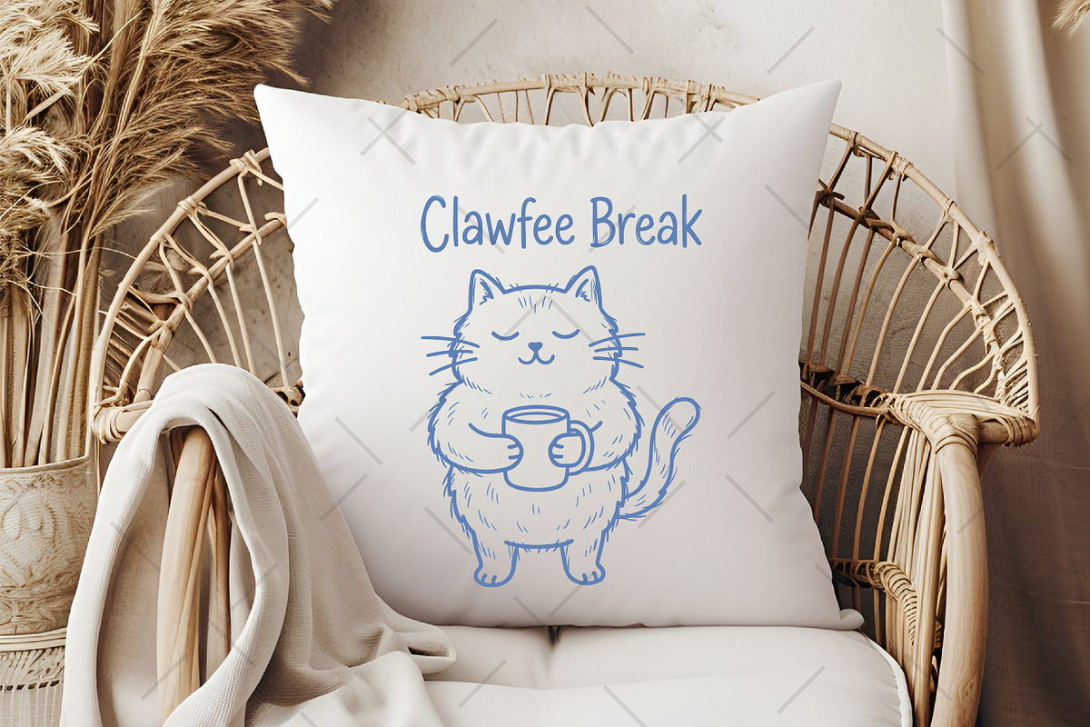 Cat and Coffee Line Art SVG Bundle, an Illustration by OK Design (Photo 4 of 5)