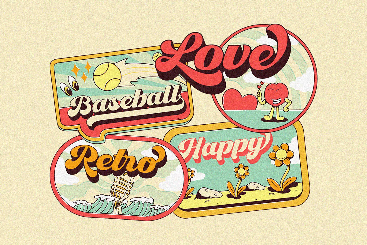 Retro Lettering - Groovy font, a Script Font by Nirmana Visual (Photo 4 of 11)