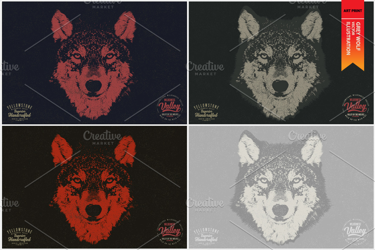 GREY WOLF - Vector illustration, an Animal Illustration by Artistic & Unique (Photo 7 of 12)