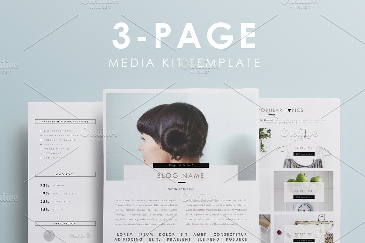 Blog Media Kit Template | 3 Pages, a Resume Template by Blogger Kit Co. (Photo 4 of 7)
