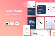 Outline Teamwork Illustration Pack, an UI Kit Template by Graphicdunk (Thumbnail 1 of 5)