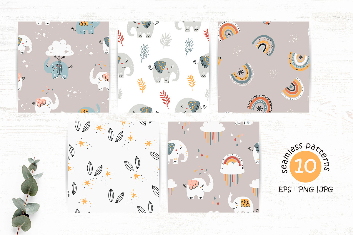 Boho elephants Collection, a Graphic by Nafanya (Photo 7 of 11)