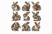 Watercolor Rabbit Clipart, an Illustration by Libby Wishes (Thumbnail 3 of 4)