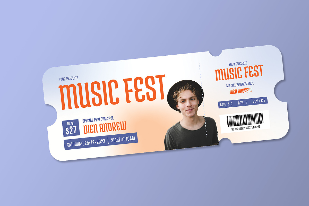 Music Fest Concert Ticket, a Brochure Template by Neermana (Photo 2 of 4)