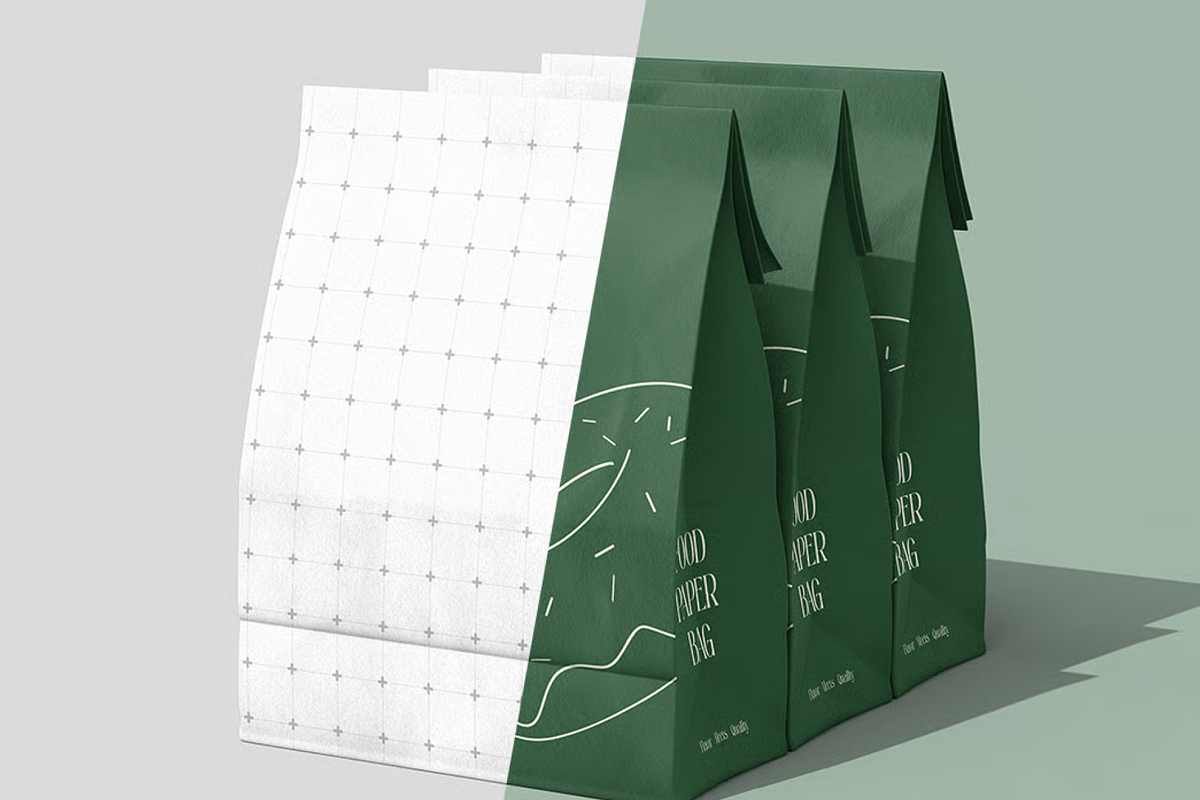 Eco-Friendly Food Paper Bag Mockup, a Packaging Mockup by graphicsauce (Photo 4 of 4)