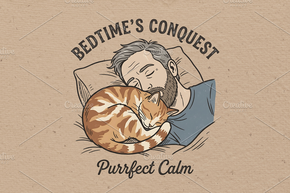 Purrfect calm illustration, an Animal Illustration by Vectorlina (Photo 1 of 4)