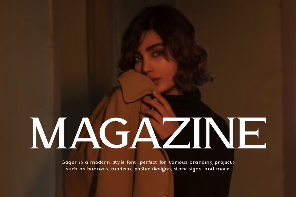 Gaqor - Modern Cinematic Font, a Serif Font by Iqsiart Studio (Photo 4 of 12)
