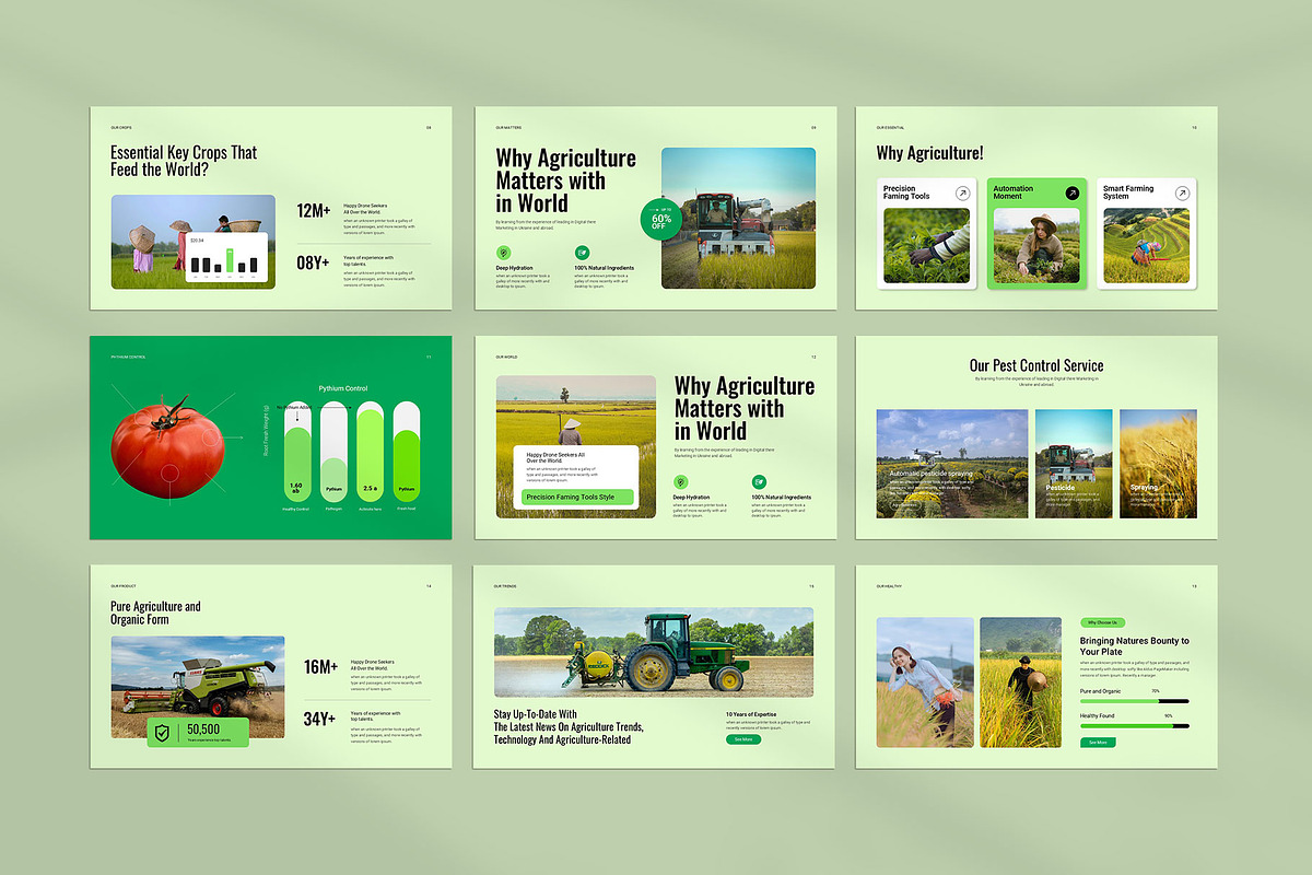 Agriculture Presentation Template, a Presentation Template by KreateTribe (Photo 2 of 6)