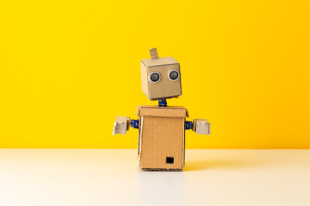 Cardboard robot., a Technology Photo by Nastassia