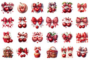 Watercolor Red Bow Cherry PNG, an Illustration by SinaCreation (Thumbnail 2 of 7)