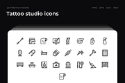 Tattoo studio icons, an Outline Icon by Wencory (Thumbnail 1 of 2)