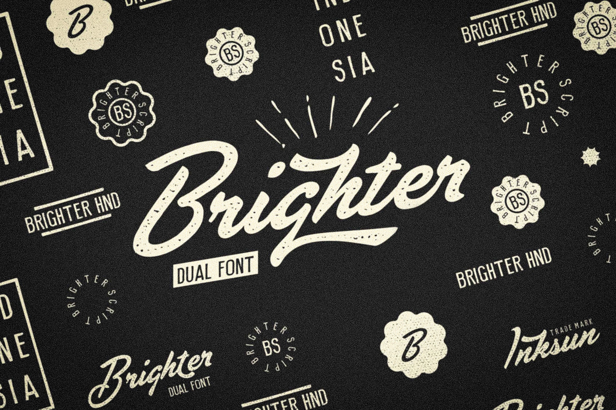 Brighter dual font, a Script Font by INKSUN™ (Photo 3 of 5)