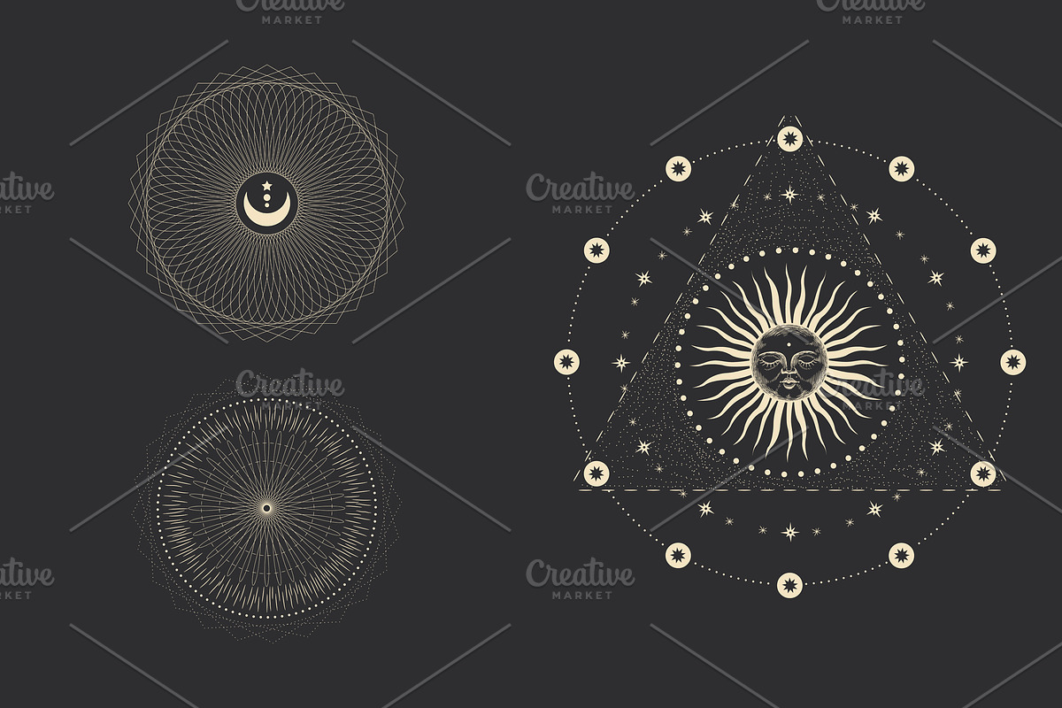 Cosmic signs and symbols, a Decorative Illustration by Chikovnaya (Photo 14 of 21)