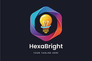 HexaBright Innovation Bulb Logo, a Branding & Logo Template by Walldecorated