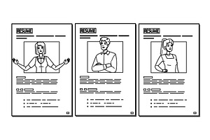 interview employee recruitment, a Person Illustration by pikepicture