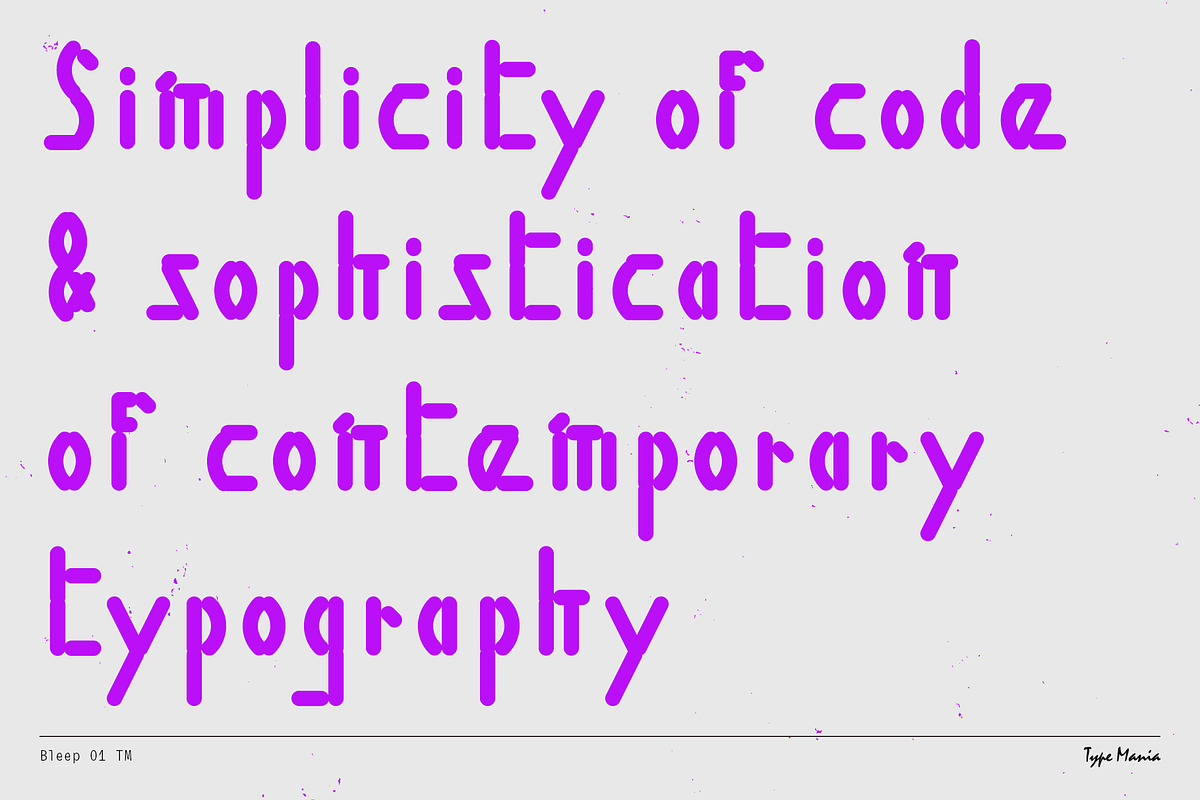Bleep 01 TM – Experimental Cozy Type, a Sans Serif Font by Type Mania (Photo 2 of 10)