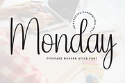 Monday | Script Font, a Handwritten Font by Scratchones (Thumbnail 1 of 8)