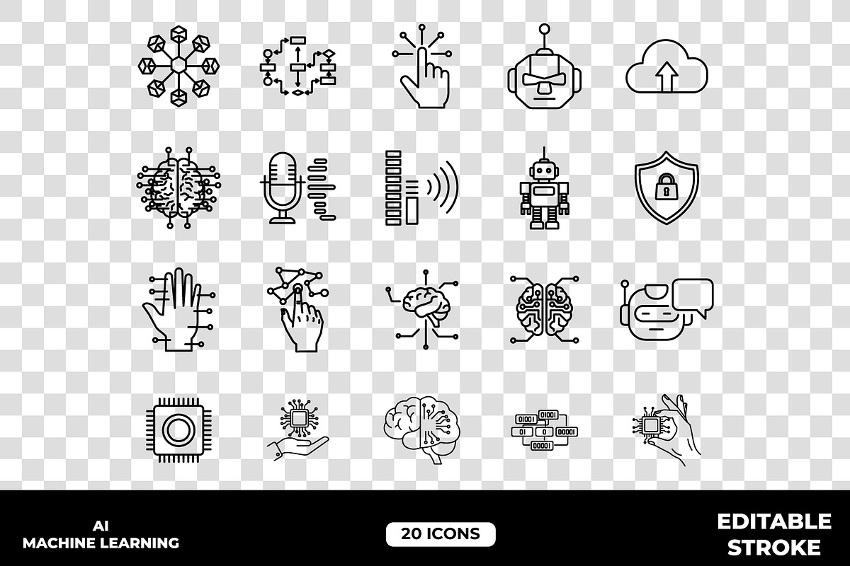 Artificial Intelligence Line Icon, an Outline Icon by Unique Design Team (Photo 1 of 3)