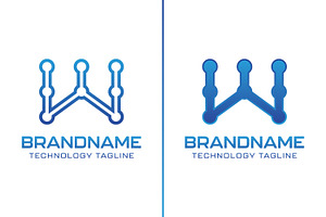 Letter W Technology Logo, a Branding & Logo Template by Pray Art Design Studio
