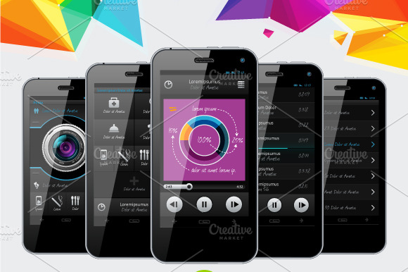 Elements of Infographics with button preview 6