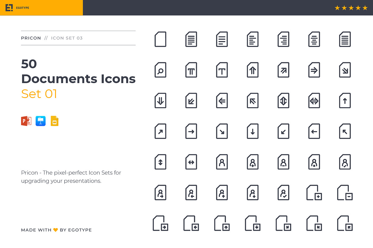 Pricon - Documents Icon Set 01, a Presentation Template by Egotype (Photo 1 of 7)